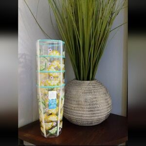 SIGRID OLSEN HOME  LEMON LIME PLASTIC TUMBLERS Set of 4 20oz